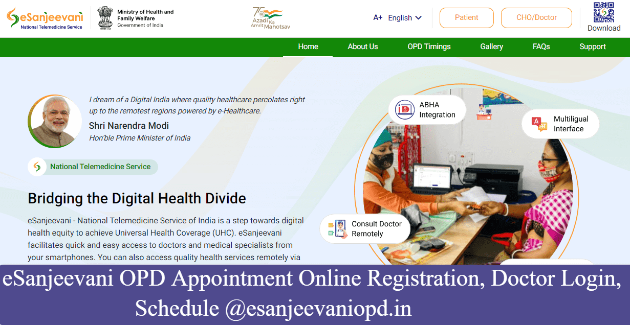 eSanjeevani OPD Appointment Online Registration, Doctor Login, Schedule @esanjeevaniopd.in